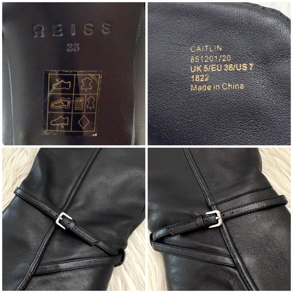 Reiss Caitlin Leather Knee High Boots 7 - Picture 14 of 16